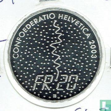 Zwitserland 20 franc 2003 Alpine World Ski Championships..., Verzenden, Overige landen, Losse munt, Goud