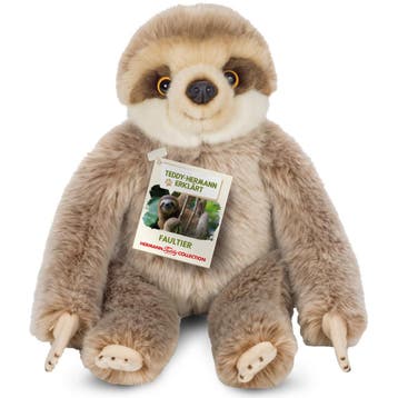 Luiaard knuffel - zachte pluche - grijs/bruin - 22 cm, Verzenden, Nieuw