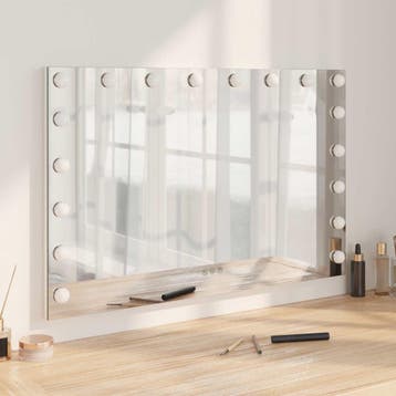 vidaXL LED Make-up Spiegel Wit 80 x 10 x 52,5 cm Glas en, Verzenden, Nieuw, Wit