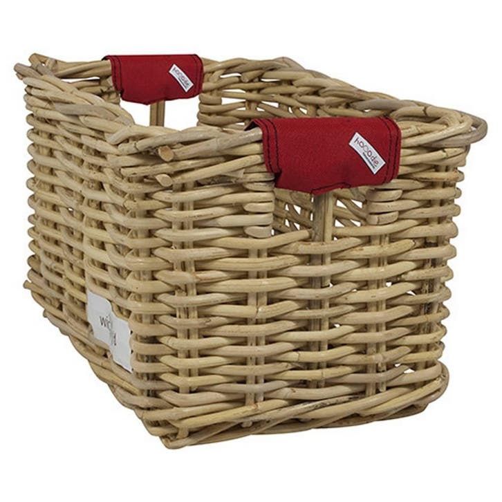 Wicked Rieten Fietsmand XL Bright Red Solid naturel, Fietsen en Brommers, Fietsaccessoires | Fietsmanden, Nieuw, Verzenden