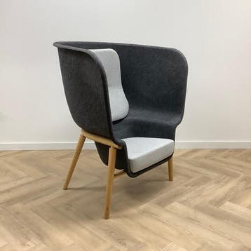 Design De Vorm Pod akoestische fauteuil, grijs - licht grijs, Ophalen of Verzenden, Gebruikt, Stof, Eén