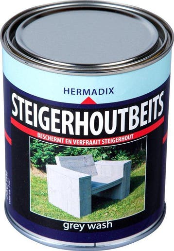 Hermadix steigerhoutbeits grey wash 0.75 L, Verzenden, Nieuw
