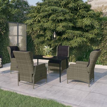 vidaXL 5-delige Tuinset bruin, Verzenden, Nieuw, 4 zitplaatsen, Tuinset