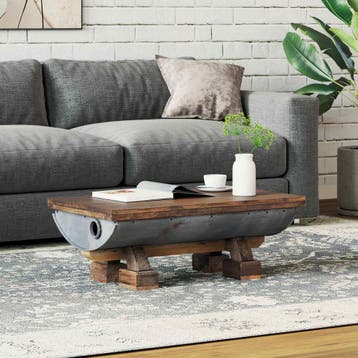 vidaXL Salontafel Naturel 90 x 50 x 35 cm Hout, Verzenden, Vierkant, Nieuw, 50 tot 100 cm