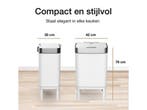 Loftey Prullenbak (2023) - Duo Afvalemmer 60L - Push-deksel, Verzenden, Nieuw