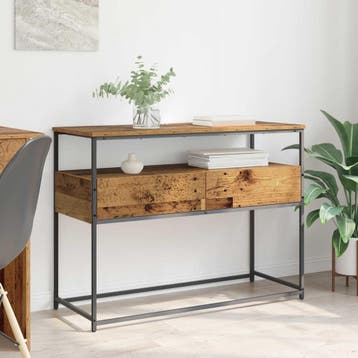 vidaXL Wandtafel Oud Hout 100 x 40 x 75 cm Bewerkt hout, Minder dan 45 cm, Verzenden, Nieuw, 70 cm of meer