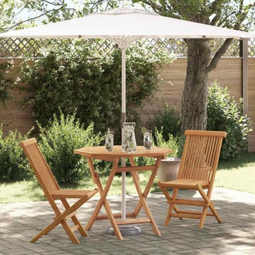 vidaXL Tuin eettafelset 3 st Bruin Massief Acaciahout, Verzenden, Nieuw, 3 zitplaatsen