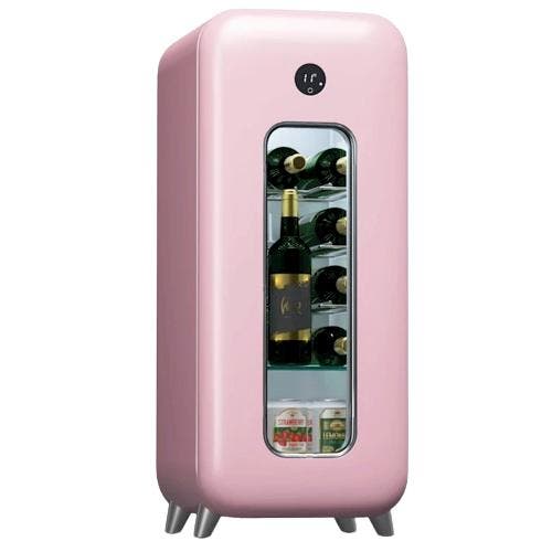 Wijnkoelkast 15 Flessen Wijnkoeler Wijnkast Roze, Witgoed en Apparatuur, Koelkasten en IJskasten, Refurbished, Minder dan 45 cm