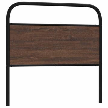vidaXL Vervangend hoofdbord 90 cm bewerkt hout en staal, Verzenden, Nieuw, Bruin, Hout
