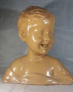 Naar Donatello - sculptuur, Buste denfant souriant - 30 cm