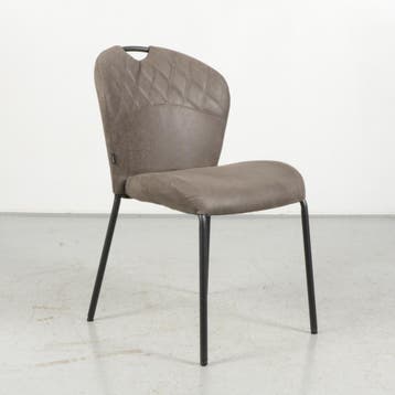Eetkamerstoel  Västerås - Antraciet - Eco leder, Ophalen of Verzenden, Nieuw