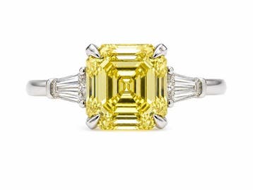 Verlovingsring - 14 karaat Witgoud - 7.92ct. tw. Geel