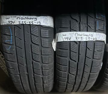 2x225-55-19 Nankang Winter 2x7m €60 Per Band 225 55 19, Auto-onderdelen, Banden en Velgen, Gebruikt, Winterbanden, Band(en), Personenwagen