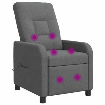 vidaXL Massage Recliner Donkergrijs Stof, Verzenden, Nieuw