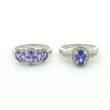 Zonder minimumprijs - 2-delige sieradenset Zilver - 1.87ct.