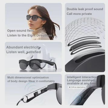 Slimme Zonnebril met Bluetooth: Handsfree Bellen, Muziek & A, Verzenden, Nieuw