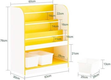 2dekans | SoBuy KMB108-G Kinderboekenkast - Wit Houten, Huis en Inrichting, Ophalen of Verzenden, Zo goed als nieuw