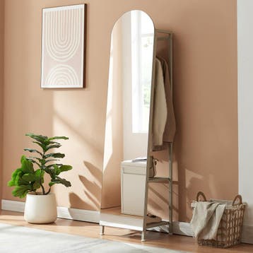 Garderobespiegel Frenraby met kledingrek 165x40x35 cm haverm, Huis en Inrichting, Woonaccessoires | Spiegels, Verzenden, Nieuw