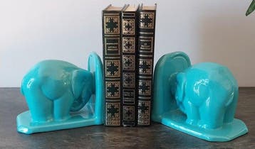 Boekensteunen (2) - olifant - Keramiek, Antiek en Kunst
