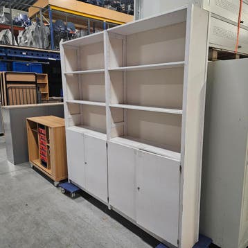 Lundia massief houten kast white-wash - 209x205x30 cm, Huis en Inrichting, Ophalen of Verzenden, Nieuw