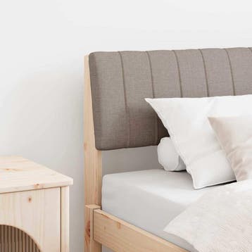 vidaXL Gestoffeerd hoofdbord Taupe 75 cm Massief grenenhout, Verzenden, Nieuw, Bruin, Hout