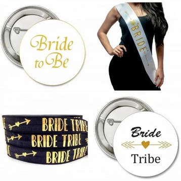 14-delige Vrijgezellenfeest set Bride Tribe, Kleding | Dames, Verzenden, Nieuw, Wit, Accessoires