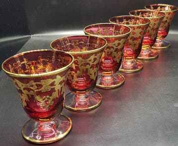 ISMIE LUX - Drinkservies (6) - exclusieve rode kelken in