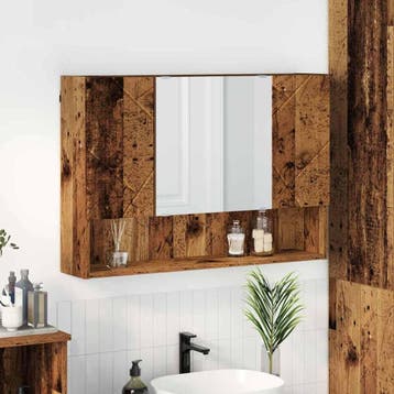 vidaXL Spiegelkast Wandgemonteerd Oudhout 80 x 17 x 55 cm, Verzenden, Nieuw