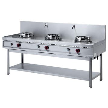 Diamond Wok Fornuis | 3 Branders + Watergordijn | 1100x900x7, Ophalen of Verzenden, Nieuw in verpakking