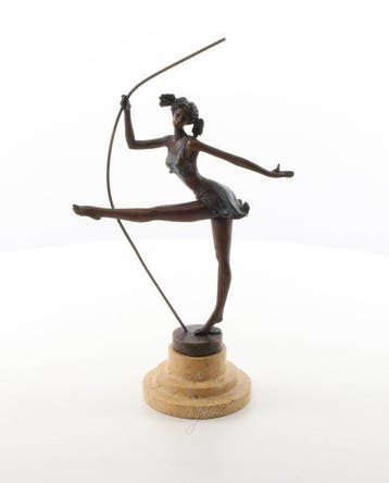 Figuur - Bronzeskulptur einer Ballerina 30CM - Brons, Marmer