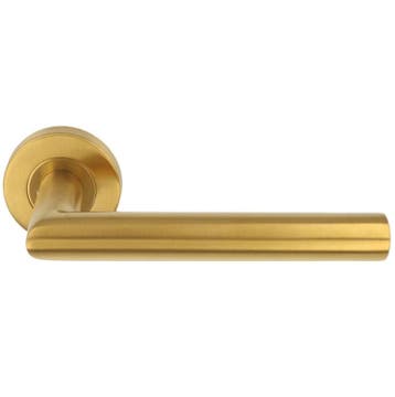 ODShop deurklink Modern haaks op rond rozet PVD mat goud, Verzenden, Nieuw
