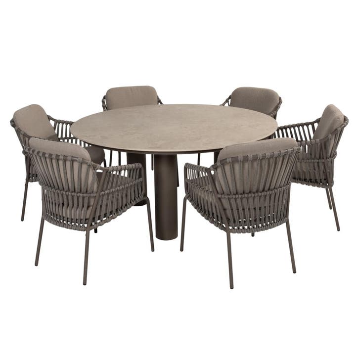 Arizona Capalbio dining tuinset 160xH75 cm rond 7 delig, Tuin en Terras, Tuinsets en Loungesets, Nieuw, Ophalen of Verzenden