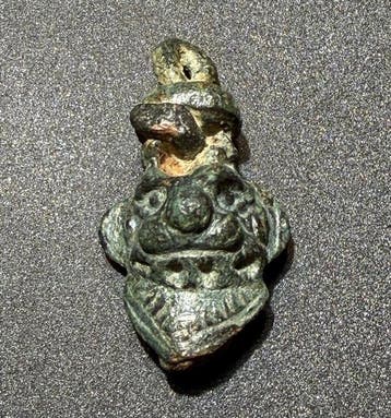 Oud-Grieks, Hellenistisch Brons Zeldzame amulet hanger in de, Antiek en Kunst