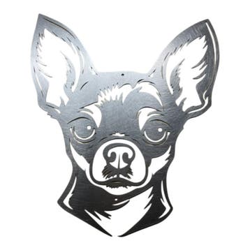 Wanddecoratie metaal van het hondenras Chihuahua, Tuin en Terras, Verzenden, Nieuw