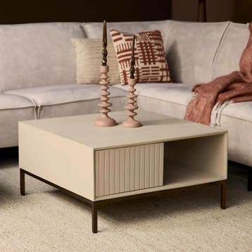 Salontafel Madison Sand | 80 cm | Vierkant | Starfurn, Ophalen of Verzenden, Nieuw