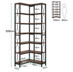 Industriële 7-Laags Hoekkast – Hoekmodel Hout en Metaal, Huis en Inrichting, Kasten | Boekenkasten, Verzenden, Nieuw, Met plank(en)