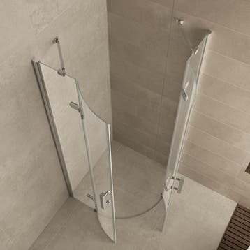 BWS Kwartronde Douchecabine 90x90 cm met 2 deuren 8mm NANO, Ophalen of Verzenden, Nieuw, Chroom, Douche
