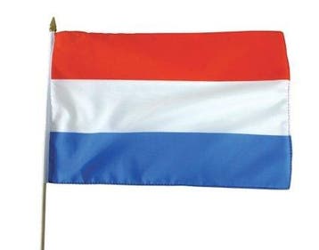 Vlag stof Nederland 30x45 cm op stok, Ophalen of Verzenden, Nieuw