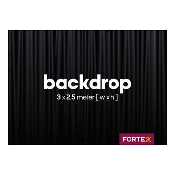 FORTEX Backdrop 3m (b) x 2,5m (h) zwart 320 gram/m², Verzenden, Nieuw