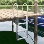 vidaXL 3-Traps Steigerladder Zilver 45 x 11,5 x 134 cm, Watersport en Boten, Verzenden, Nieuw