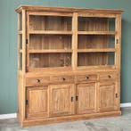 Klassieke buffetkast | 200B x 40D x 210H in CM | Teakhout, 200 cm of meer, Glas, 150 tot 200 cm, Nieuw