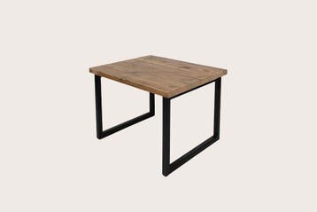 Industriële bijzettafel met zwarte metalen poten (Tafels), Ophalen of Verzenden, Nieuw