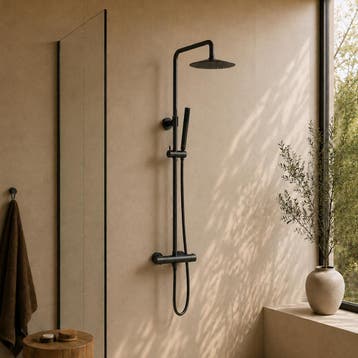 BWS | Colorato | Regendouche 20cm Met Handdouche | Mat Zwart, Ophalen of Verzenden, Nieuw, Kraan