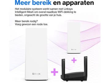 Linksys Velop WHW0303B - Mesh Wifi - Tri-Band - WiFi 5 -, Computers en Software, Routers en Modems, Verzenden, Zo goed als nieuw