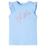 vidaXL Kindershirt met ruches aan de mouwen 128 lichtblauw, Verzenden, Nieuw