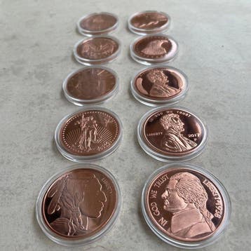 Verenigde Staten. Medal Lot of 10 oz Iconic American designs, Postzegels en Munten