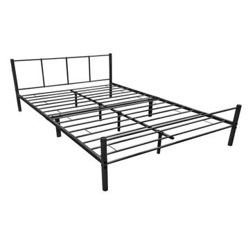 Stalen bed Laos bedframe met bedbodem zwart 160x200 cm [en.c, Verzenden, Nieuw