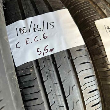 2 x Continental EcoContact 6 185-65-15 Zomerbanden 5,5mm, Auto-onderdelen, Banden en Velgen, Gebruikt, 15 inch, Band(en), Personenwagen