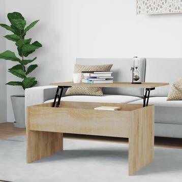 vidaXL Salontafel 80x50,5x41,5 cm bewerkt hout sonoma, 50 tot 100 cm, Verzenden, Nieuw, 50 tot 100 cm