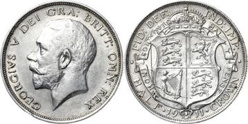 1/2 Crown 1923 Großbritannien George V 1910-1936, Verzenden